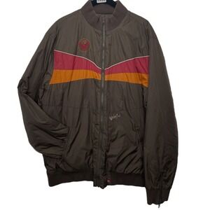 VTG Quiksilver Reversible Bomber Jacket Mens L Brown Zip Up Retro Y2K